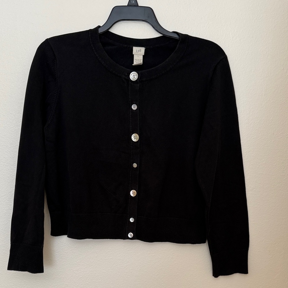 J. Jill Classic Black Cardigan Sweater